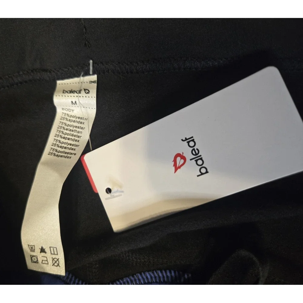 Baleaf‎ Padded Black Cycling Pants HighRise Performance Womens Med Water Resist
